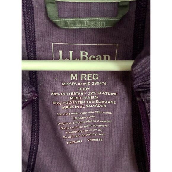 L.L. BEAN Hooded Athletic Activewear Long Sleeve 1/4 Zip Hoodie Women's Size Med - Picture 5 of 5